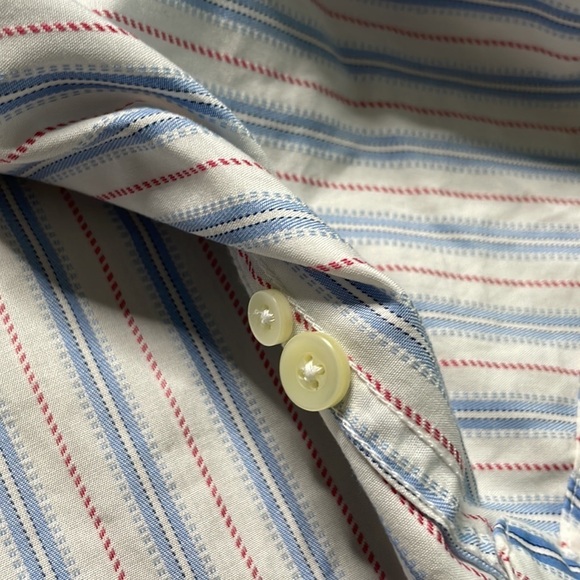 Abercrombie & Fitch Mens Muscle Button Down Shirt, Red, Blue, White, size XL - Picture 8 of 10